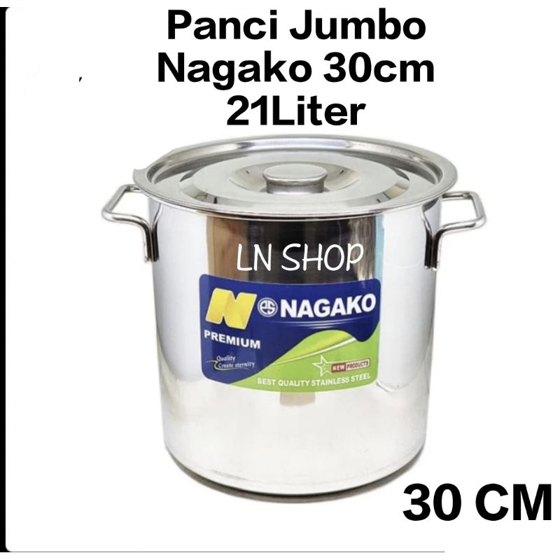 Jual Panci Stock Pot Nagako Stainless Steel Tutup 30cm 21 Liter Shopee Indonesia