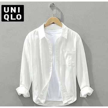 Kemeja Overshirt Pria Polos Lengan Panjang Slim Fit Casual Premium