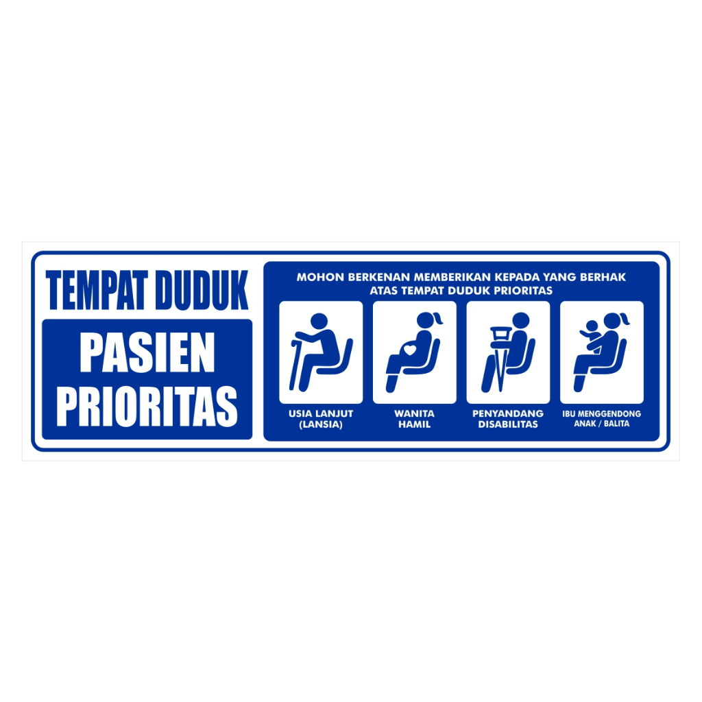 Jual Stiker Petunjuk Tempat Duduk Pasien Prioritas Akrilik Petunjuk Tempat Duduk Prioritas