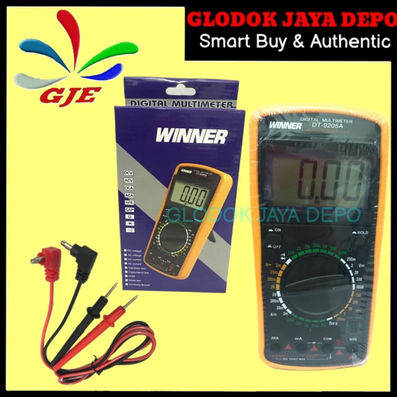 Jual MULTIMETER TESTER AVOMETER DIGITAL WINNER DT9205A Shopee Indonesia