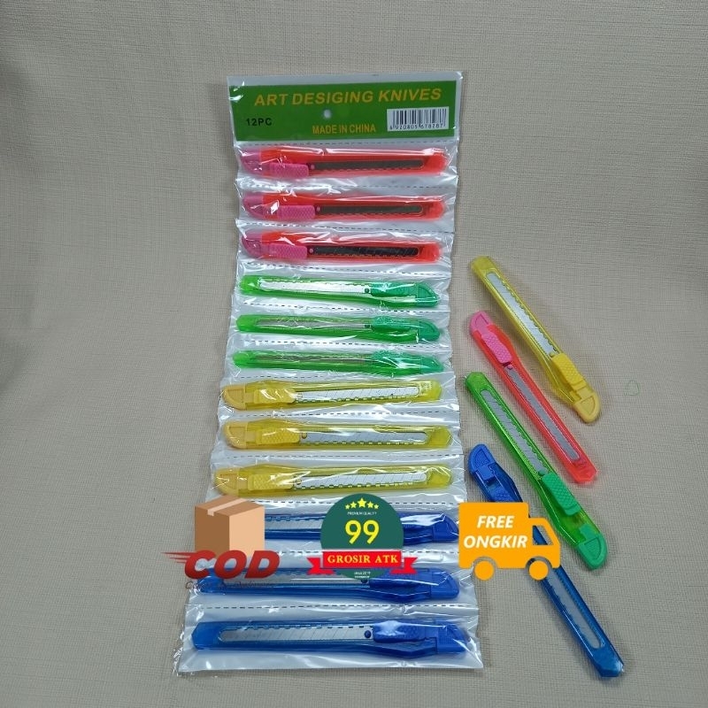 Jual CUTTER KECIL 12pcs/pisau cutter/alat potong/silet/knife | Shopee ...