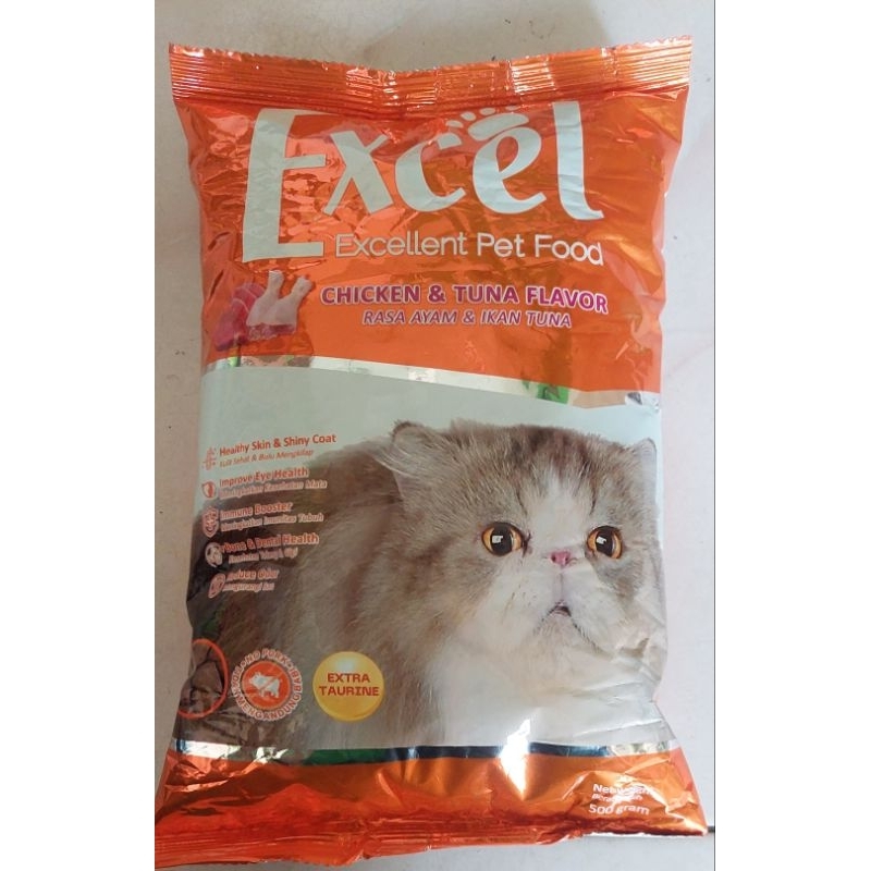 Jual EXCEL CHICKEN & TUNA FLAVOR 500GRAM MAKANAN KUCING | Shopee Indonesia