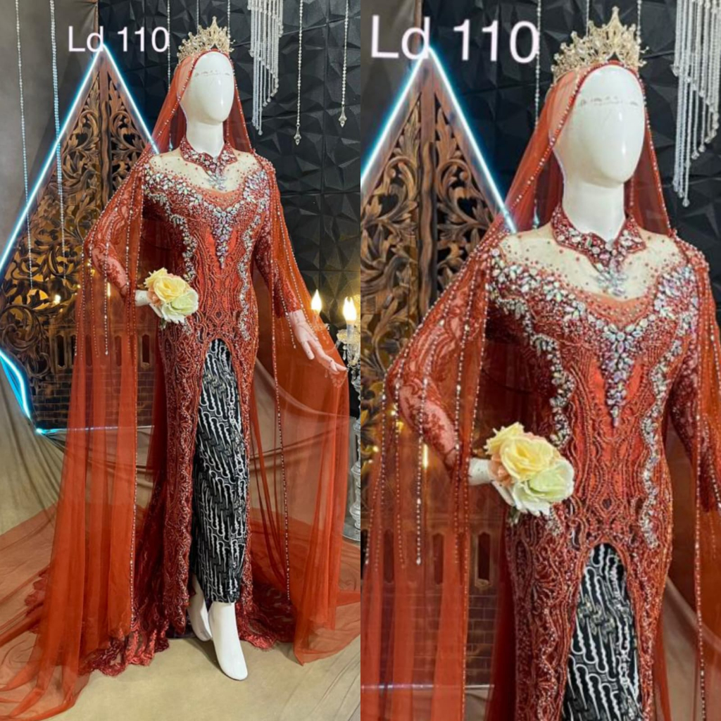 Jual KEBAYA AKAD MODREN /DRES AKAD BELAH FULL PAYET / BAJU AKAD