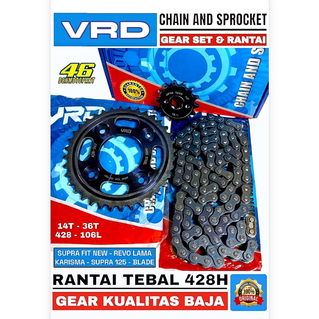 Jual Gear Gir Rantai Set Paket Vrd Honda Supra Fit New Revo