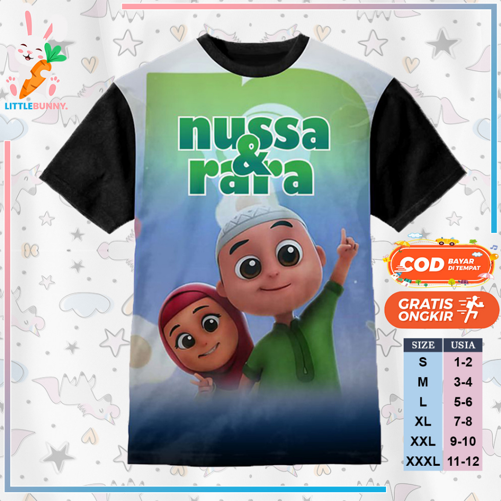 Jual BAJU KAOS ANAK KARTUN 3D NUSA RARA V19 / KAOS ANAK 3D NUSA RARA ...
