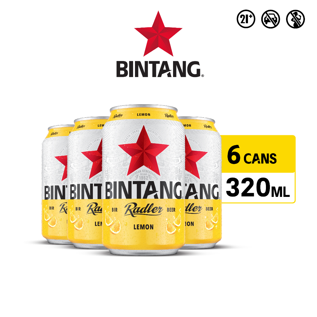 Jual Bir Bintang Radler Lemon Can 320 ml 6 Pcs Shopee Indonesia
