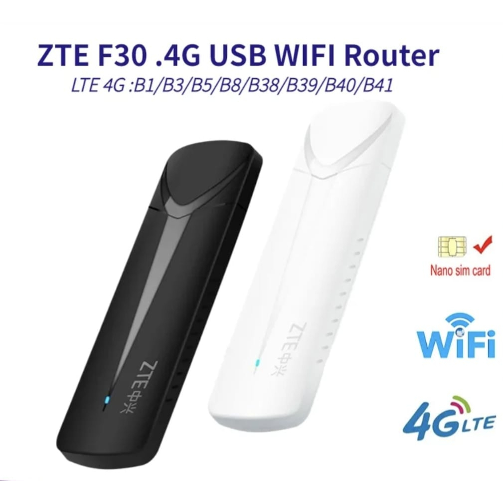 Modem Usb Wireless 4G LTE Mifi Wifi ZTE F30 - Unlock All Operator