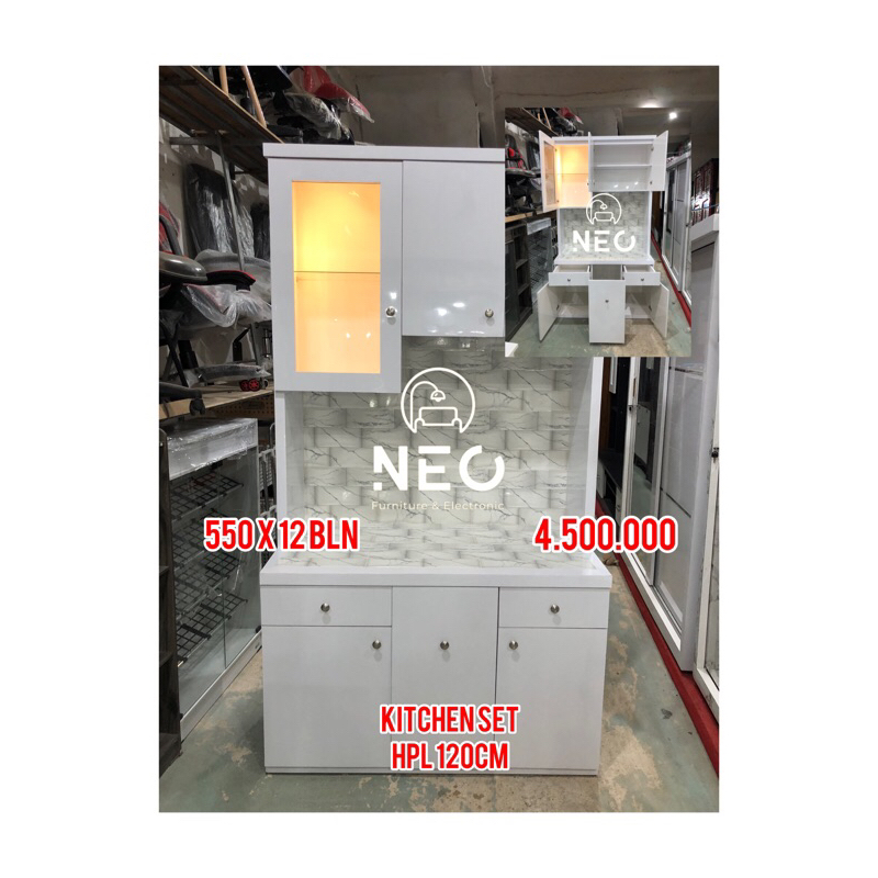 Jual NEO - KITCHEN SET HPL 120CM MINIMALIS PONTIANAK | Shopee Indonesia