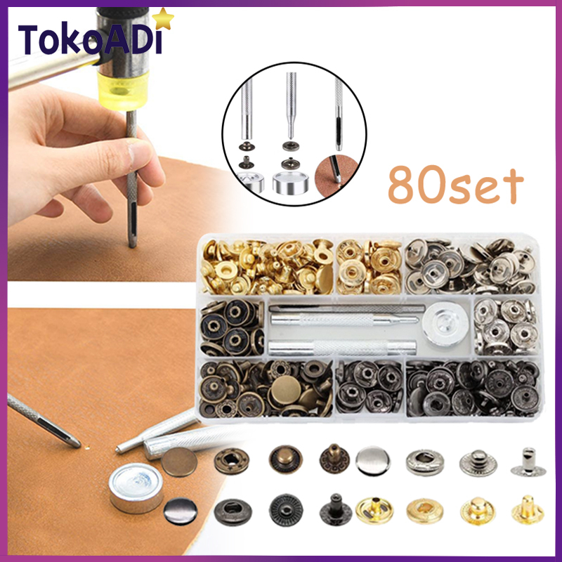 Jual 40/80 Set Kancing Jepret Cetet Besi Snap Button + Alat Pemasang ...