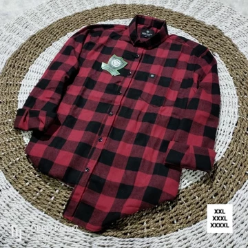 BOY MOM Kemeja Flanel Catur M L XL XXL XXXL XXXXL Unisex Pria Wanita Distro Lengan Panjang
