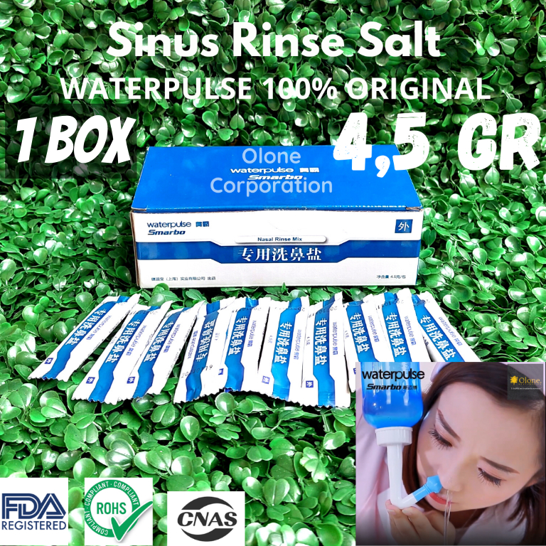 Jual Waterpulse 4,5 Gram Nasal Rinse Salt 1 Box (60 pcs) / Garam Cuci Sinus Hidung / Terapi