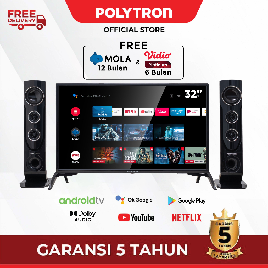 Jual POLYTRON Smart Cinemax Android TV 32 inch PLD 32TAG9855 Shopee