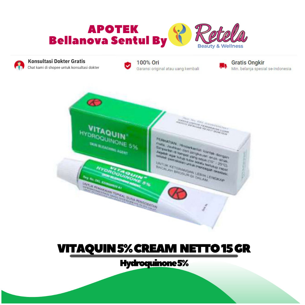 Jual VITAQUIN 5 CREAM 15 GR ( Hydroquinone 5 ) Shopee Indonesia
