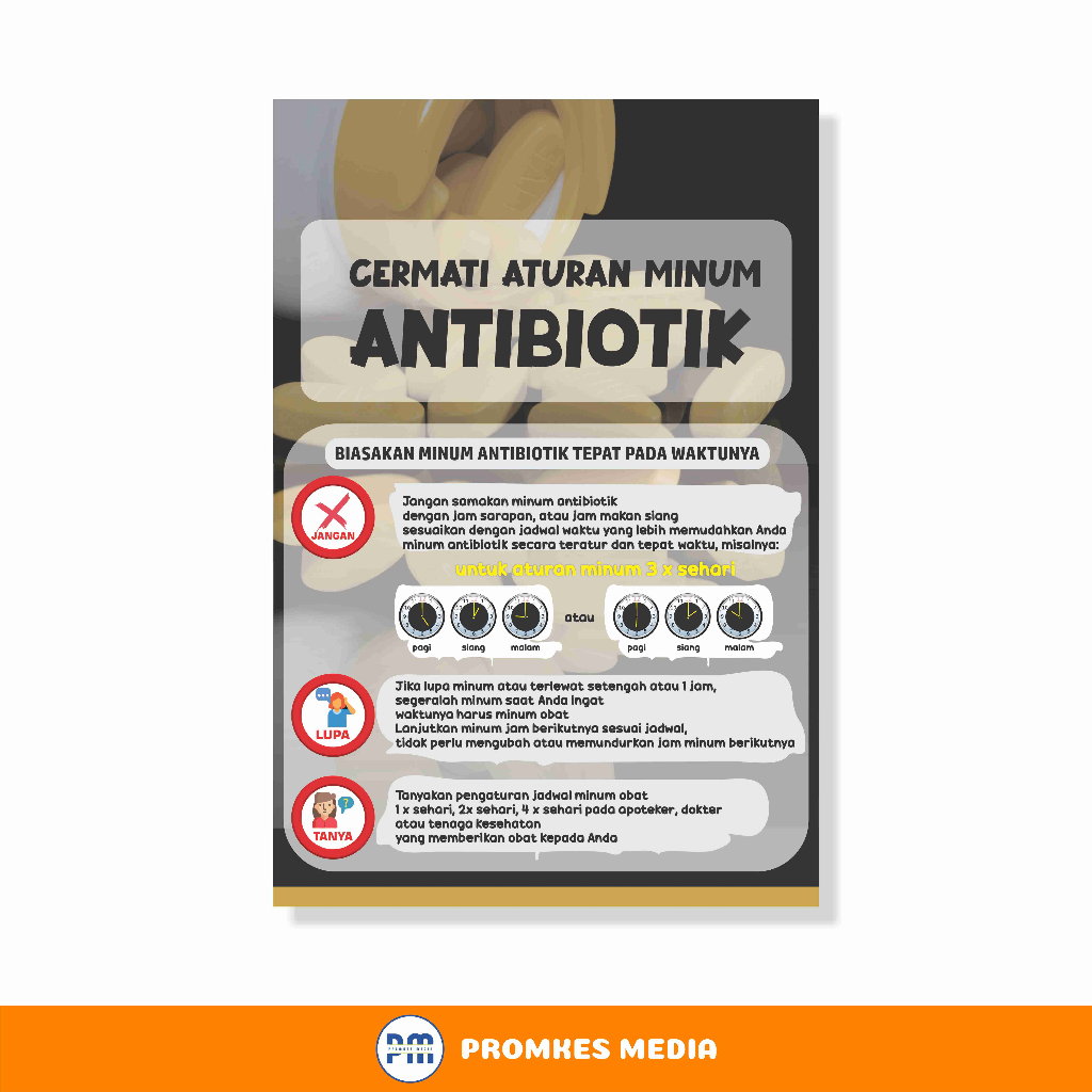 Jual Poster Kesehatan Poster Farmasi Gerakan Minum Obat Antibiotik