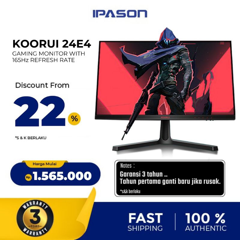 Jual Koorui 24e4 24 Inch Gaming Monitor Fhd 1920 1080 Computer Monitor