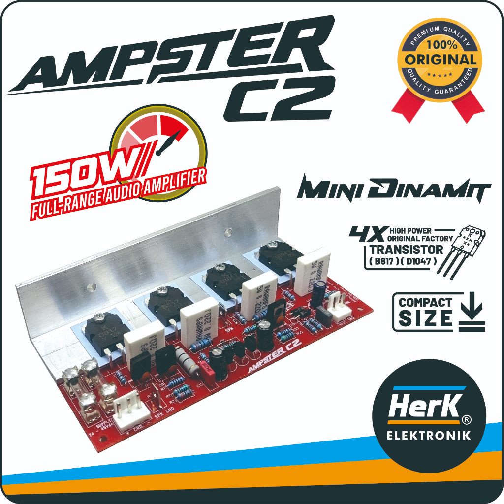 Jual KIT POWER OCL MONO AMPSTER C2 150W MINI DINAMIT HERK ORIGINAL ...