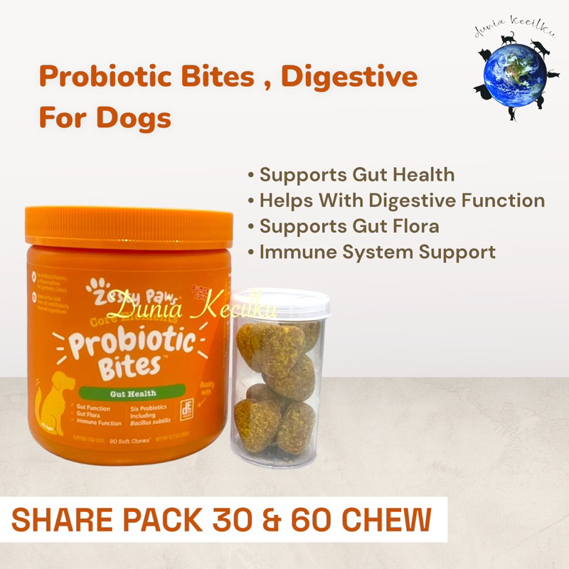 Jual Zesty Paws Probiotic Bites For Dogs (PUMPKIN) Suplemen Probiotik