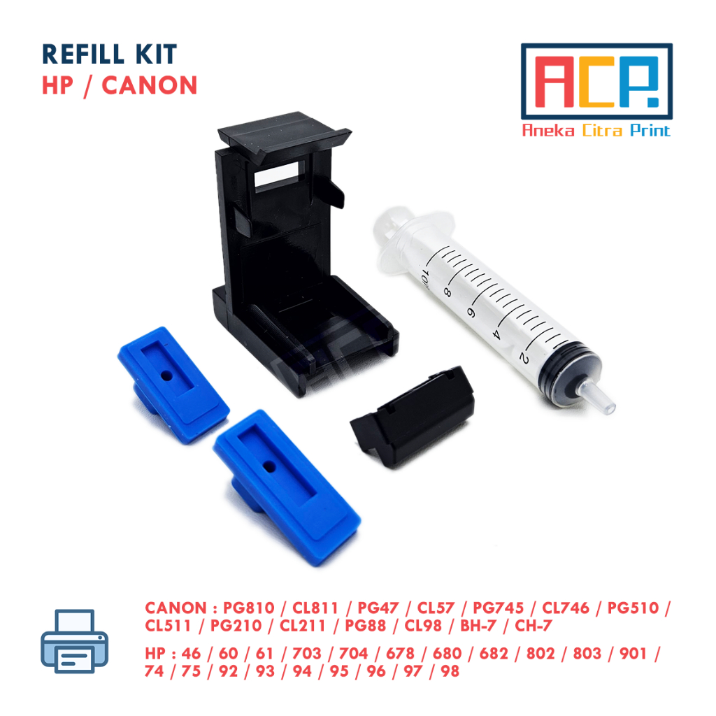 Jual Refill Tool Kit Universal Cartridge HP & Canon 680 682 810 811 745