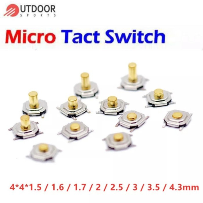 Jual Saklar Micro Tact Switch 4x4x1.5 mm On Off Momentary SMD Kecil ...