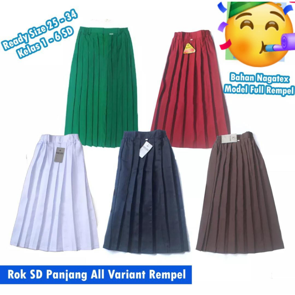 Jual rok sekolah sd/mi rempel panjang rok sekolah perempuan rempel ...