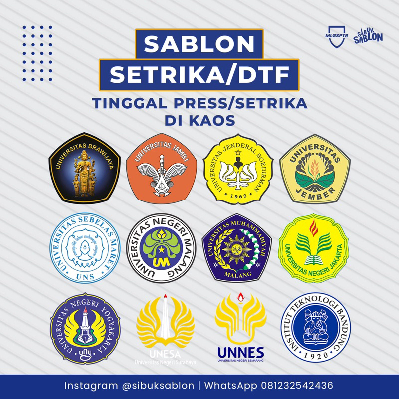 Jual SABLON SETRIKA - LOGO UNIVERSITAS DI INDONESIA PART 2 | Shopee