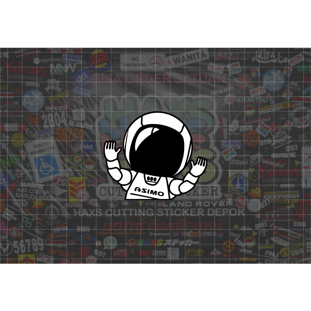 Jual Cutting Sticker Asimo Honda Melambai 7 cm Untuk Mobil dan Motor ...
