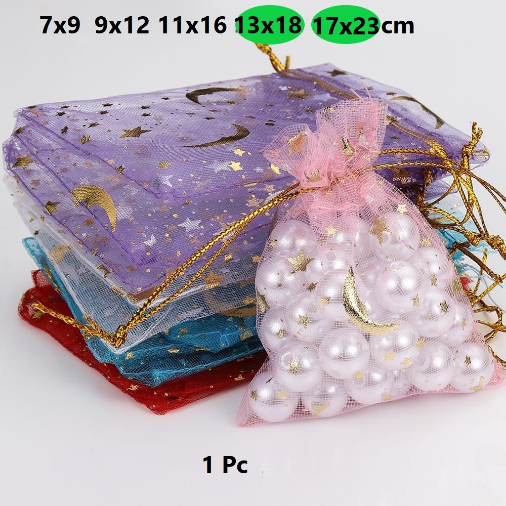 Jual Kantong Tile Serut Motif Bulan Bintang / Kantong Serut Multifungsi ...