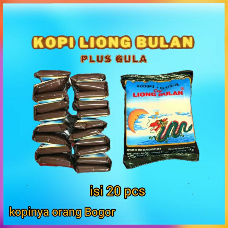 Jual Kopi Liong Bulan Plus Gula Isi 20 Sachet Khas Bogor Shopee Indonesia