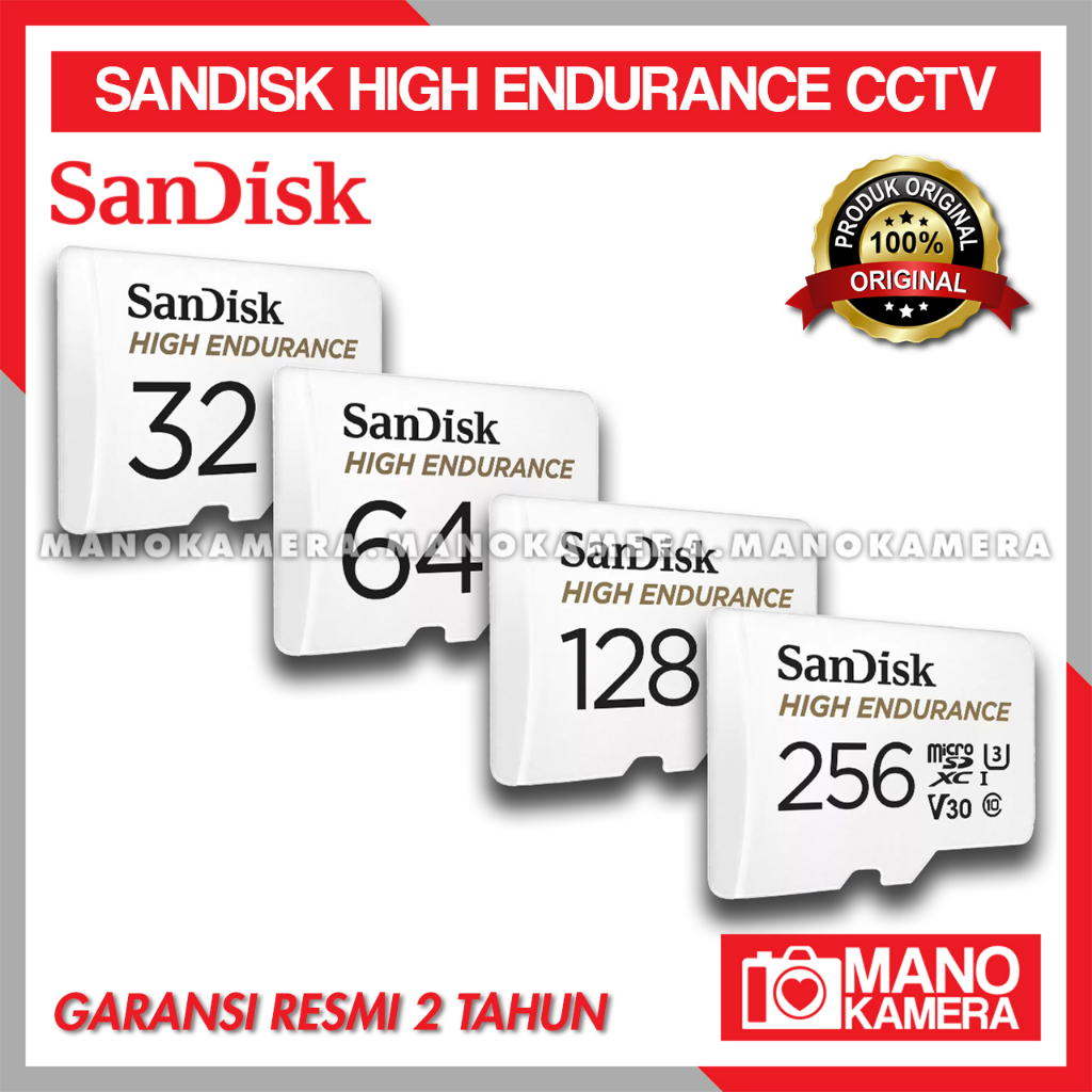 Jual SANDISK HIGH ENDURANCE Micro SD 32GB 64GB 128GB 256GB CCTV Microsd