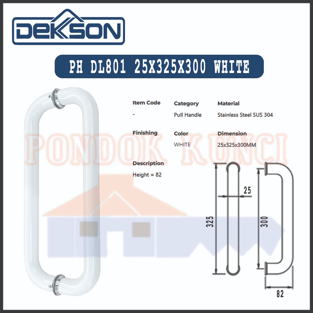 Jual Pull Handle C Dekkson DL 801 White 25x325x300 Gagang Handle Putih ...