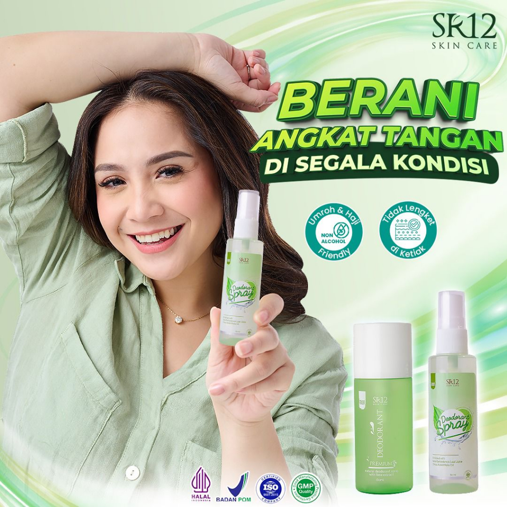 Jual Deodorant Spray Reguler dan Premium SR12 BPOM Original