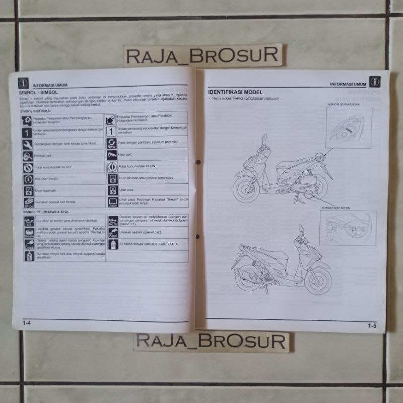 Jual Buku pedoman reparasi/Manual book Honda Vario 125 Vario125 CBS/ISS ...
