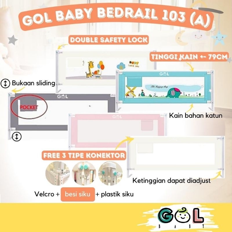 Jual GOL Baby Bedrail Pembatas Pengaman Pagar Kasur Ranjang Tidur Bayi ...