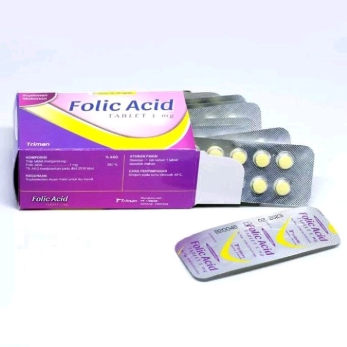 Jual Folic Acid 1mg Tablet Box Isi 10 Strip ( Multivitamin Asam Folat