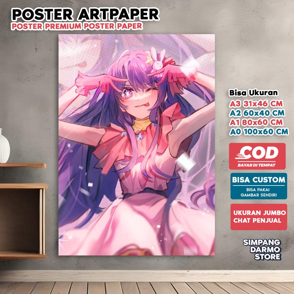 Jual Poster Anime Oshi no Ko Kualitas HD dan Bisa Custom untuk