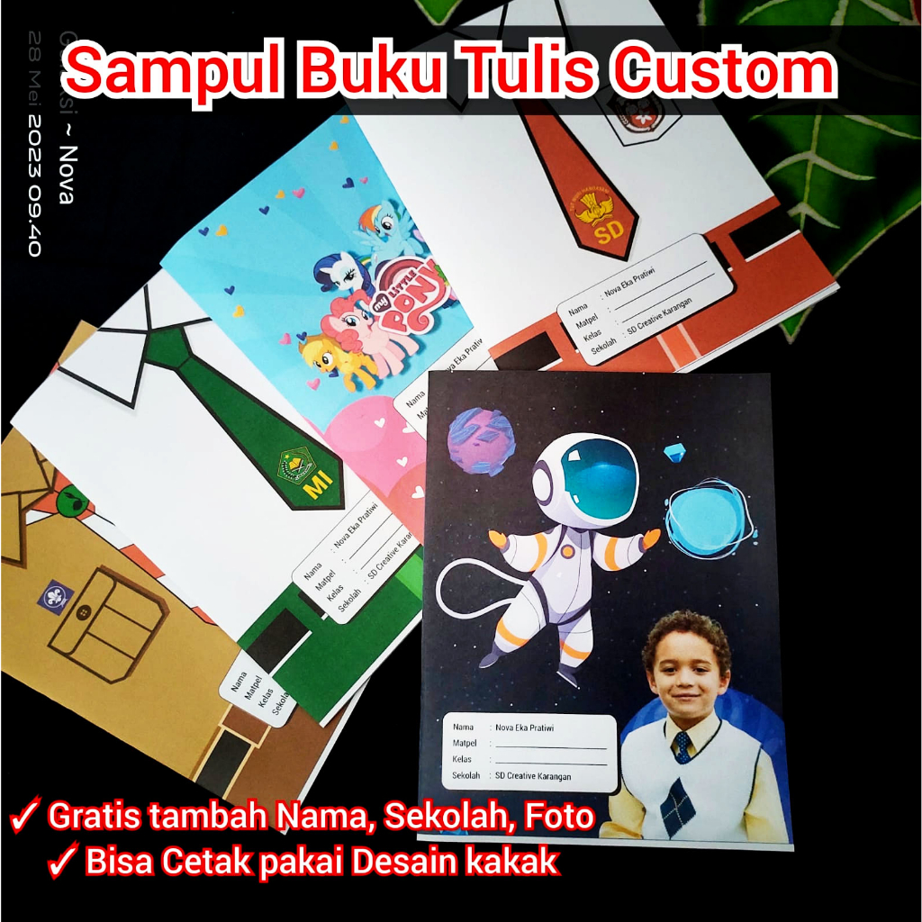 Jual Sampul Buku Tulis Custom - GRATIS Sampul Buku Plastik | Shopee