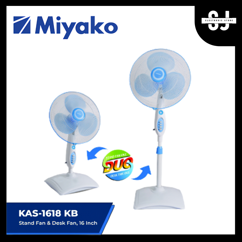 Jual Kipas Angin Berdiri Miyako KAS-1618 KB 50 Watt - Stand Fan Miyako