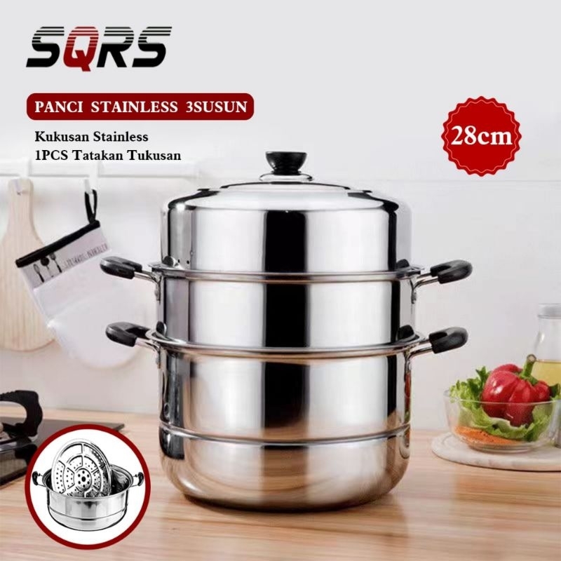 Jual Susun Panci Kuku Tingkat Tatakan Kukus Panci Stainless Cm