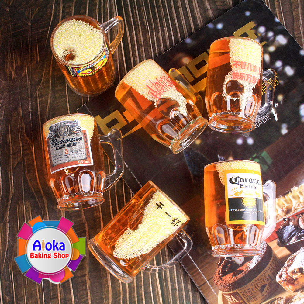 Jual Topper Gelas Minuman Bir / Soda / Hiasan Kue Ultah | Shopee Indonesia