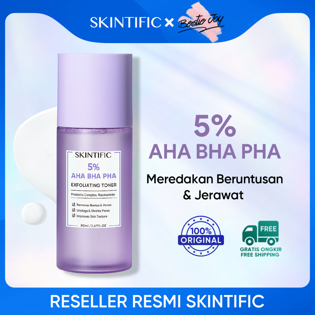 Jual [BPOM] SKINTIFIC 5 AHA BHA PHA Exfoliating Toner / Gentle Exfoliator Anti Acne Brutusan