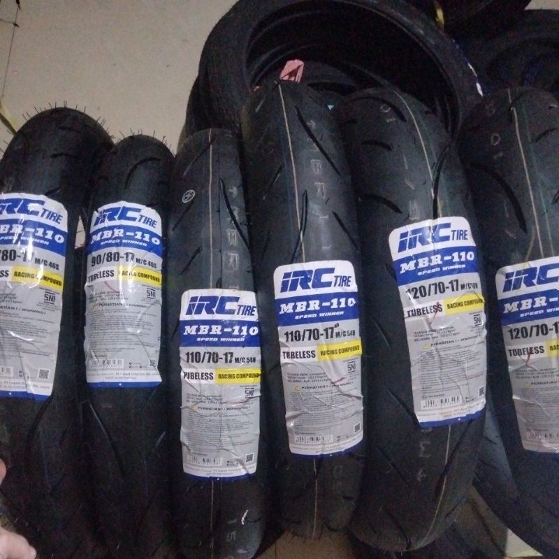 Jual BAN IRC MBR 110 MBR-110 - TUBELESS (90/80 - 100/80 - 110/70 - 120/70 -  130/70 - 150/60 - 160/60) RING 17 TL SPEED WINNER BAN RACING SOFT COMPOUND  MOTOR BEBEK DAN SPORT RING17 MBR110 TUBBLES TUBLESS ORIGINAL | Shopee  Indonesia