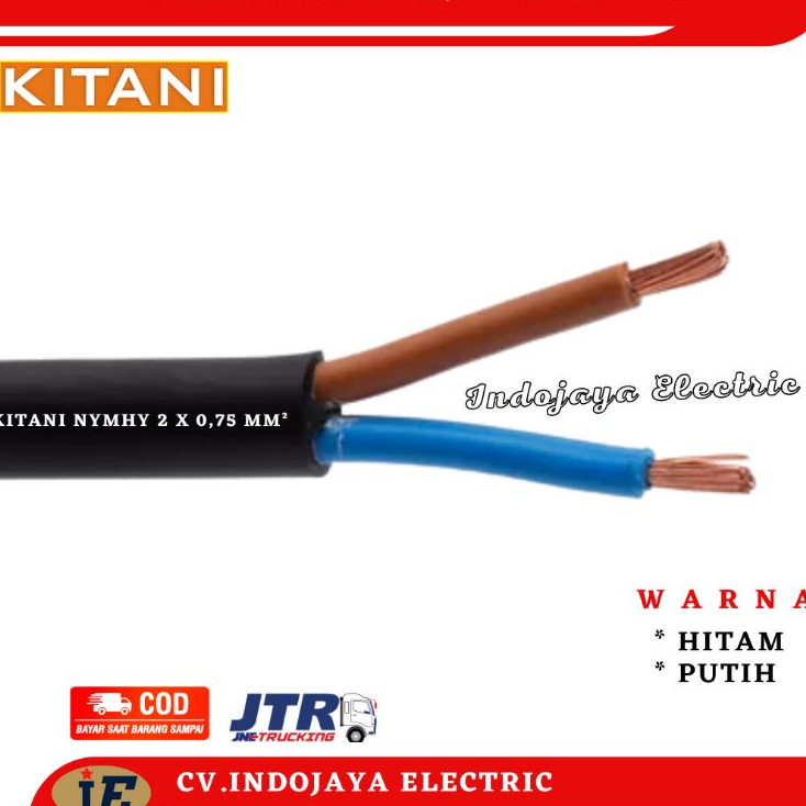 Jual Kabel Serabut NYLHY 2x0,75 Kitani harga panjang 5 meter Kabel ...