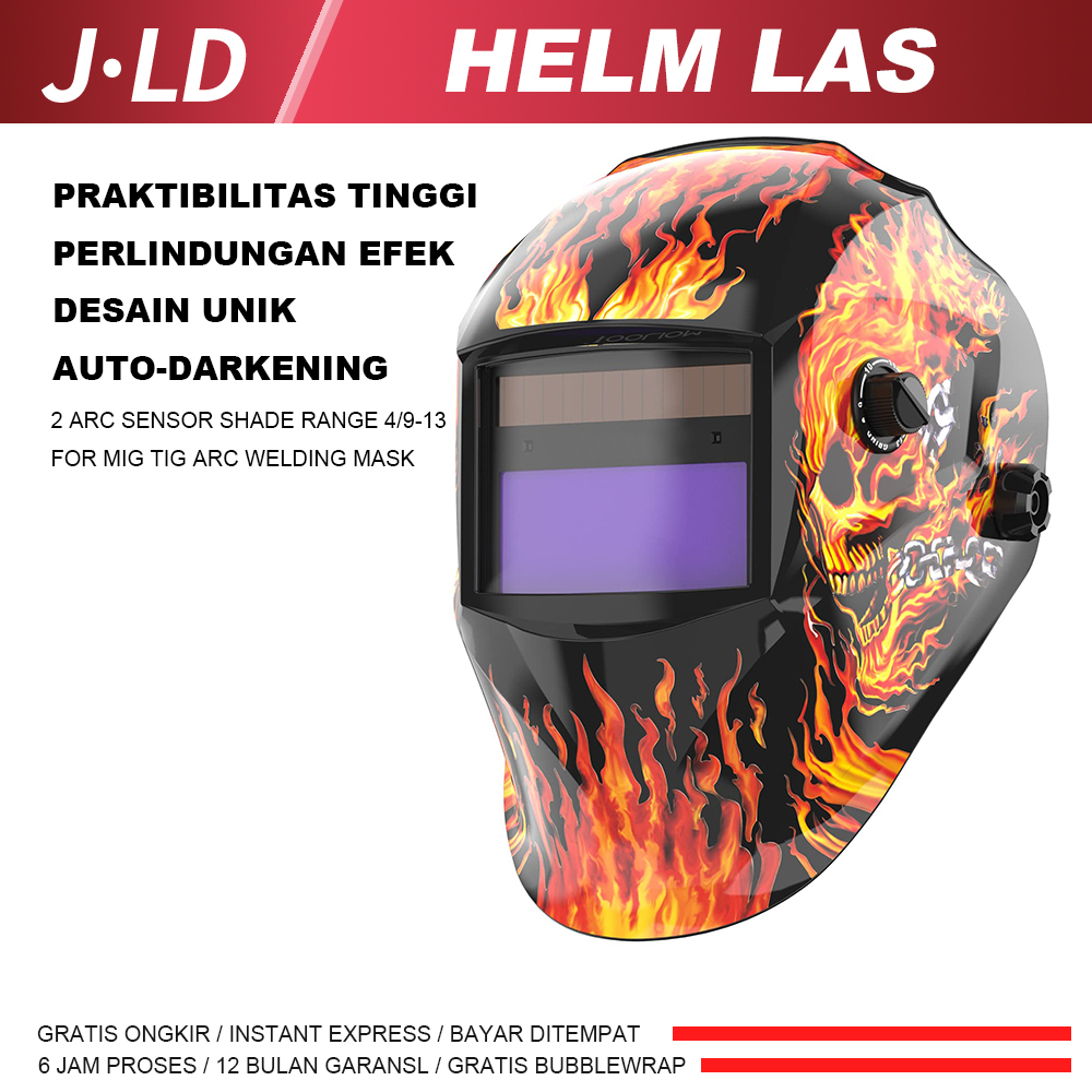Jual JLD Helm Las auto darkening welding helmet helm las otomatis auto ...