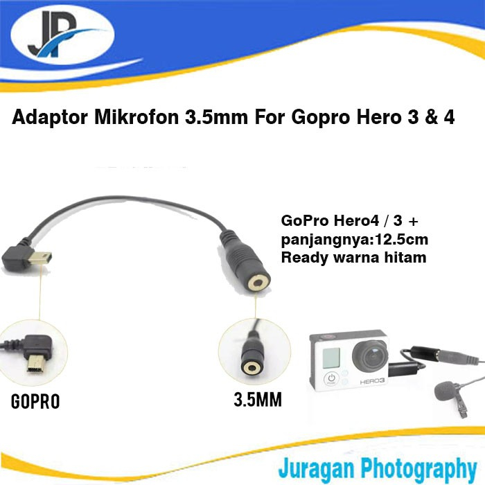 Jual Adaptor Mikrofon For Gopro Hero Hero Kabel Mic