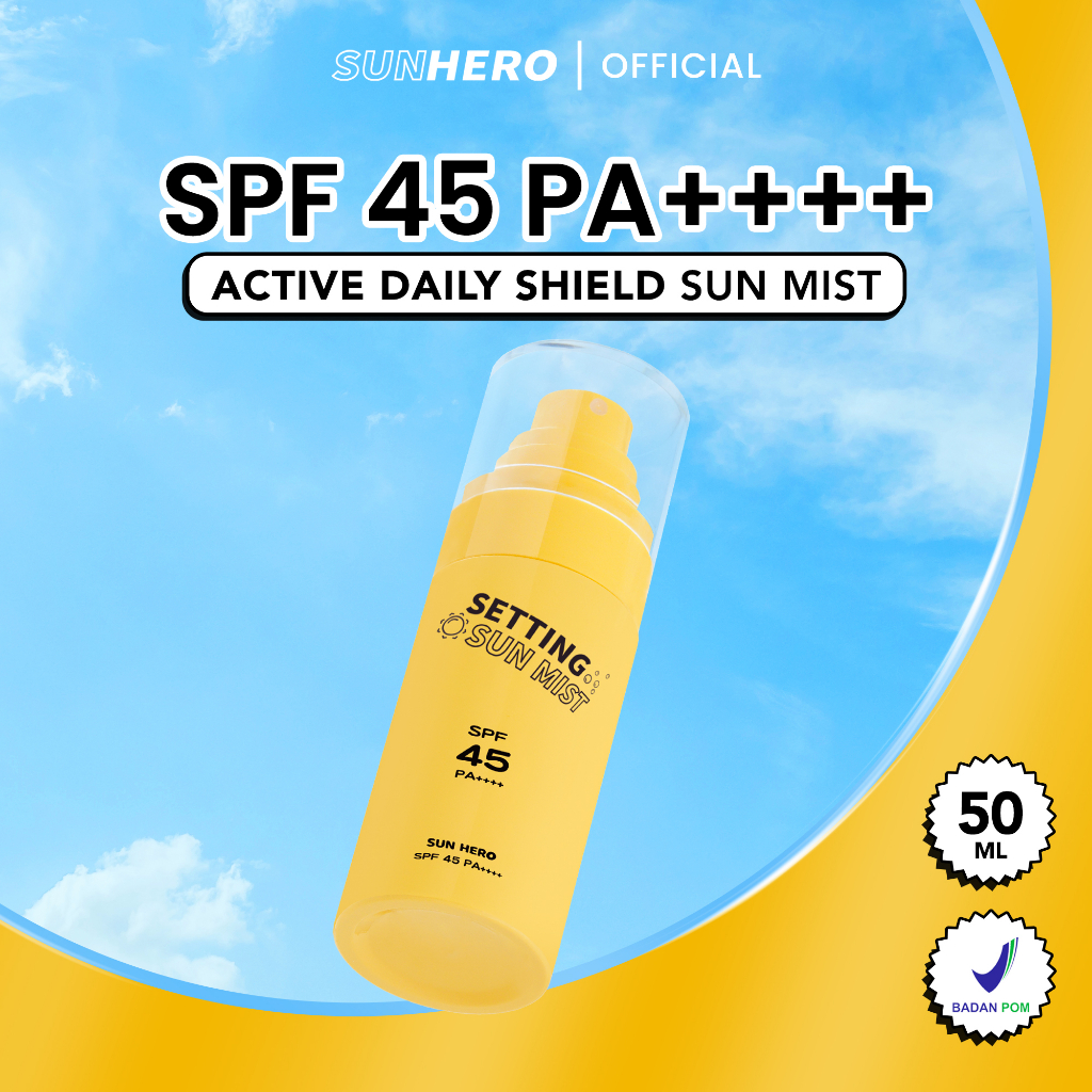 Jual SunHero Setting Sun Mist SPF 45 PA++++ Sunscreen Spray Mengunci