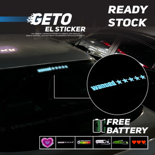 Jual Stiker Mobil Car EL Sticker LED Elektrik JDM Windshield LED Wanted ...