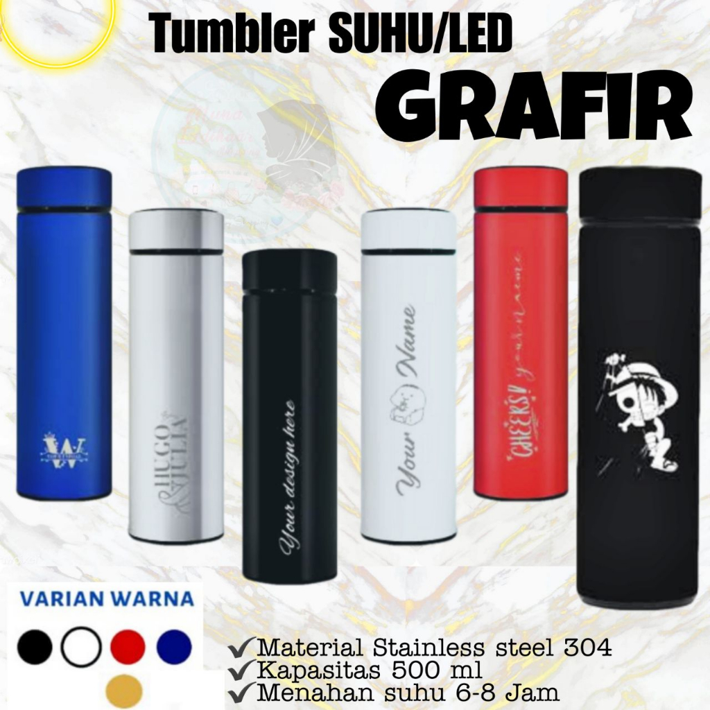 Jual Termos LED + FREE Custom Nama / Tumbler Custom Botol Led Cetak ...