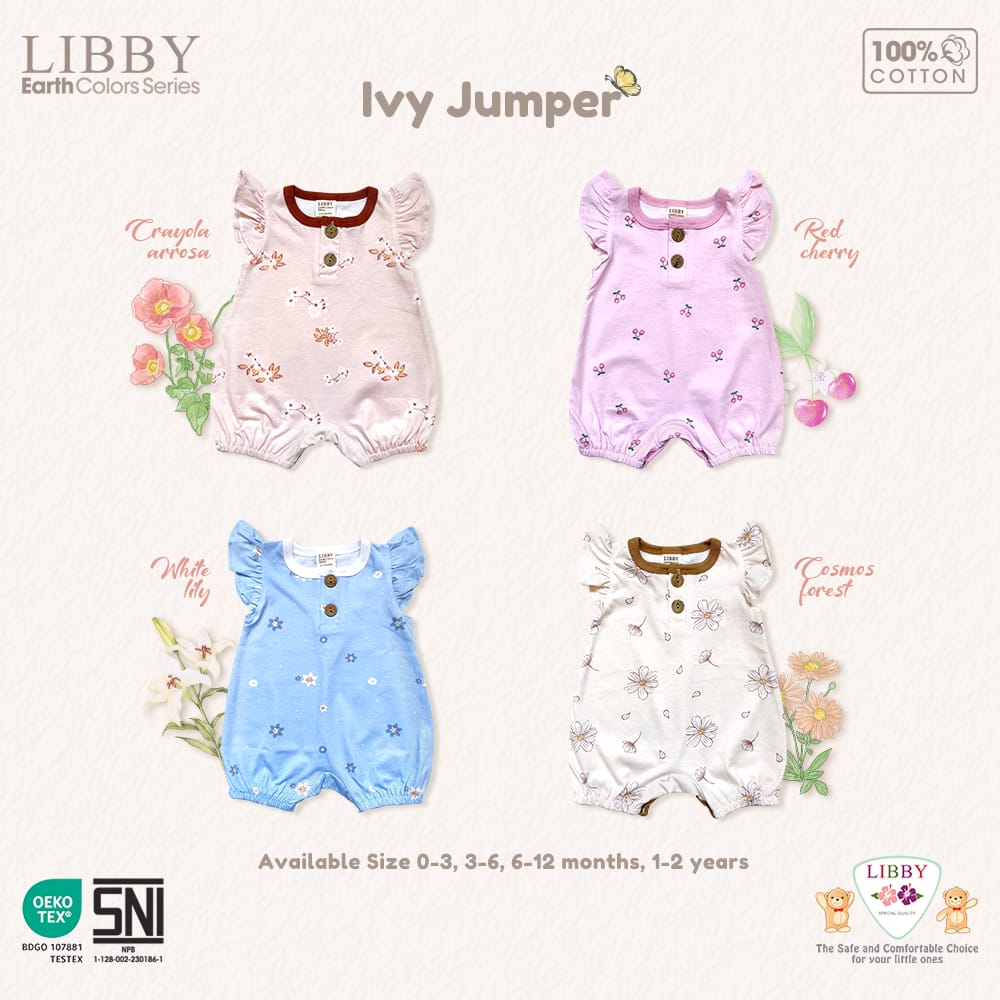Jual Libby Ivy Ruffle Jumper Motif Libby Baby Romper Baju Bayi ...