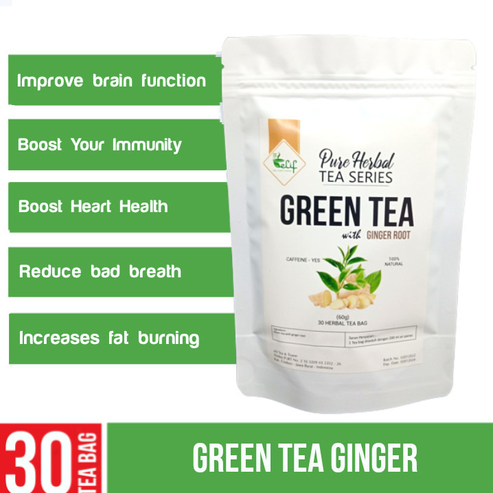 Jual ELIF TEA Green Tea with Ginger Herbal Tea Infusion (30 Tea Bag) Shopee Indonesia