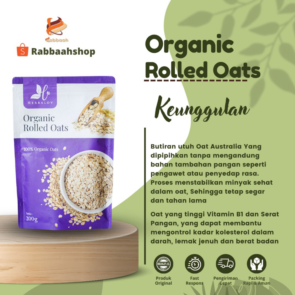 Jual Herbamour Herbalov Rolled Oat Makanan Untuk Diet Mengontrol